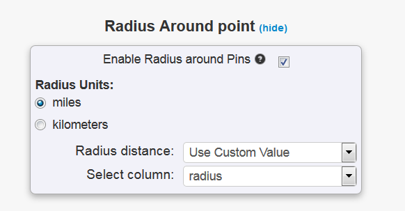 radius around a point